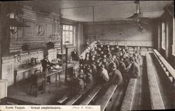 VINTAGE POSTCARD Paris Turgot School Large amphitheater Raised