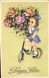 CPA Fantaisie Enfant Velo Cycle