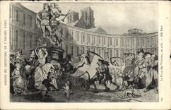 VINTAGE POSTCARD Moeurs of old Paris Places Victories 1780