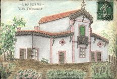 CPA DESSIN A LA MAIN Fantaisie Lardenne Villa Tremoulet Signe Rose 1909