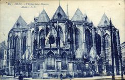 VINTAGE POSTCARD Lille Church Saint Maurice Apse