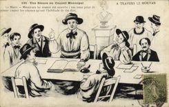 CPA Folklore Une seance du conseil municipal