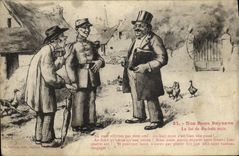 CPA Folklore Nos bons paysans La loi de dix huit mois 