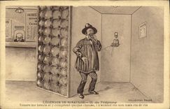 CPA Folklore Legendes de St Saulge Au telephone 