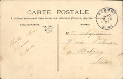 VINTAGE POSTCARD Folklore Captions St Saulge the jalopy Train Pig