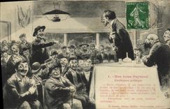 CPA Folklore Nos bons paysans Conference politique 