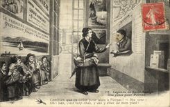 VINTAGE POSTCARD Folklore Captions St Saulge a place for Pornat Train