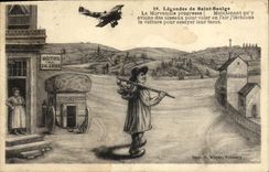CPA Folklore Legendes de st Saulge Avion 
