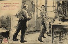 CPA Folklore Nos bons citadins L'emploi du temps Boucher 