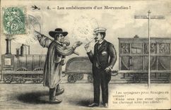 CPA Embetements d'un Morvandiau Folklore Train Bourges