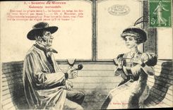 CPA Sourire du Morvan Galanterie morvandelle Train 