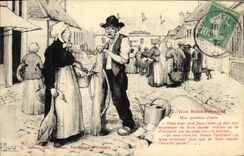 CPA Nos bons paysans Une question d'anse Folklore 