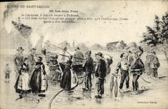 CPA Legende de St Saulge Les deux feux Pompiers 