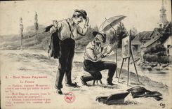 CPA Nos bons paysans Le peintre