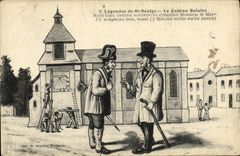 CPA Legendes de St Saulge Le cadran solaire 