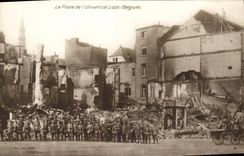 VINTAGE POSTCARD Liege the palce of the university Militaria Soldiers