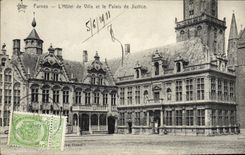 VINTAGE POSTCARD Furnes the Town hall and Law courts