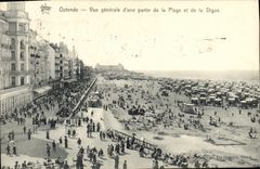 CPA Ostende Vue Generale d'une partie dela Plage et de la Digue