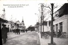 VINTAGE POSTCARD International exhibition of Ghent 1913 Avenue du Belvedere