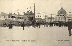 VINTAGE POSTCARD Ostend Entered of the races Hippisme Horses De luxe hotel