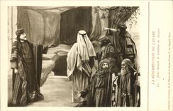 VINTAGE POSTCARD Resurrection of Lazare Jesus in front of the tomb of Lazare