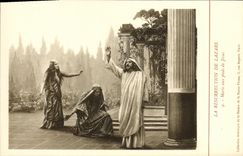 VINTAGE POSTCARD Resurrection of Lazare Marie to the feet of Jesus