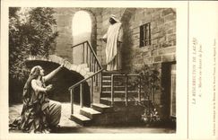 VINTAGE POSTCARD Resurrection of Lazare Marthe to the front of Jesus