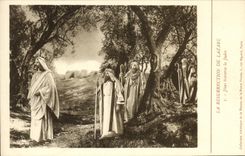VINTAGE POSTCARD Resurrection of Lazare Jesus crosses Judaea