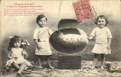 CPA Fantaisie Paques Enfants Tabac 