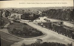 VINTAGE POSTCARD Namur Left Western Old man bridge salzirines and park of the citadel