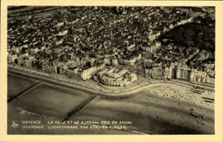 CPA Ostende La ville et le Kursall pris en avion