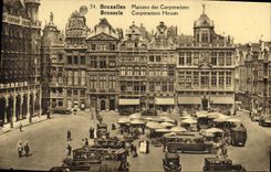 Casa de Bruselas de la POSTAL de la VENDIMIA de las corporaciones