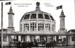 VINTAGE POSTCARD International exhibition Ghent 1913 the main entrance
