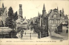 CPA Bruges le quai du rosaire et le beffroi 