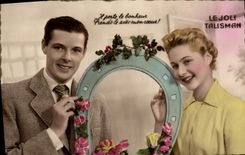 CPA Fantaisie Fer a cheval Talisman 