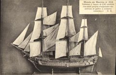 VINTAGE POSTCARD Musee of Vaisseau navy has oars of 1785