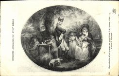 VINTAGE POSTCARD English Prints 18th Soiron Morland