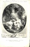 VINTAGE POSTCARD Prints 18th Fragonard Launay the good mother