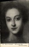 VINTAGE POSTCARD Museum Carnavalet Head of jeuen girl Quentin de Latour