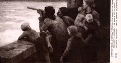 VINTAGE POSTCARD Living room of Paris Demont Breton the boat in danger