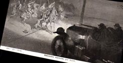 VINTAGE POSTCARD night Meeting Militaria Car machine-gun