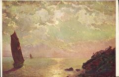 VINTAGE POSTCARD Matignon Morning of summer