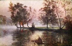 VINTAGE POSTCARD Rigolot Rising sun in the fog