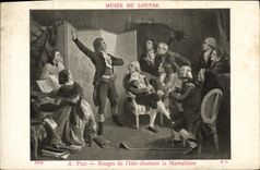 Museo de la fantasía de la POSTAL de la VENDIMIA del salmonete de París Pils de la lumbrera de la isla que canta el Marseillaise