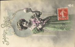 CPA Fantaisie Femme Paques 
