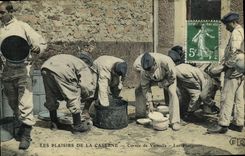 VINTAGE POSTCARD pleasures of the barracks Drudgery and crockery the Militaria plungers
