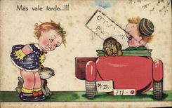 CPA Fantaisie Enfants Automobile 