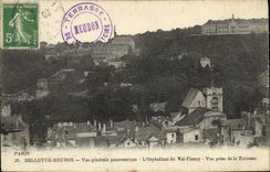 Orfelinato panorámico de la opinión de Bellevue Meudon de la POSTAL de la VENDIMIA del valle Fleury vista de la terraza