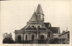 VINTAGE POSTCARD Triel the Apse of the church