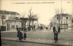 VINTAGE POSTCARD Nanterre Places ball and street gambetta